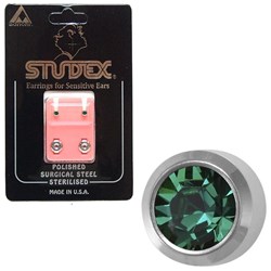 STUDEX Birthstone studs - mini bezel s/s - may / emerald